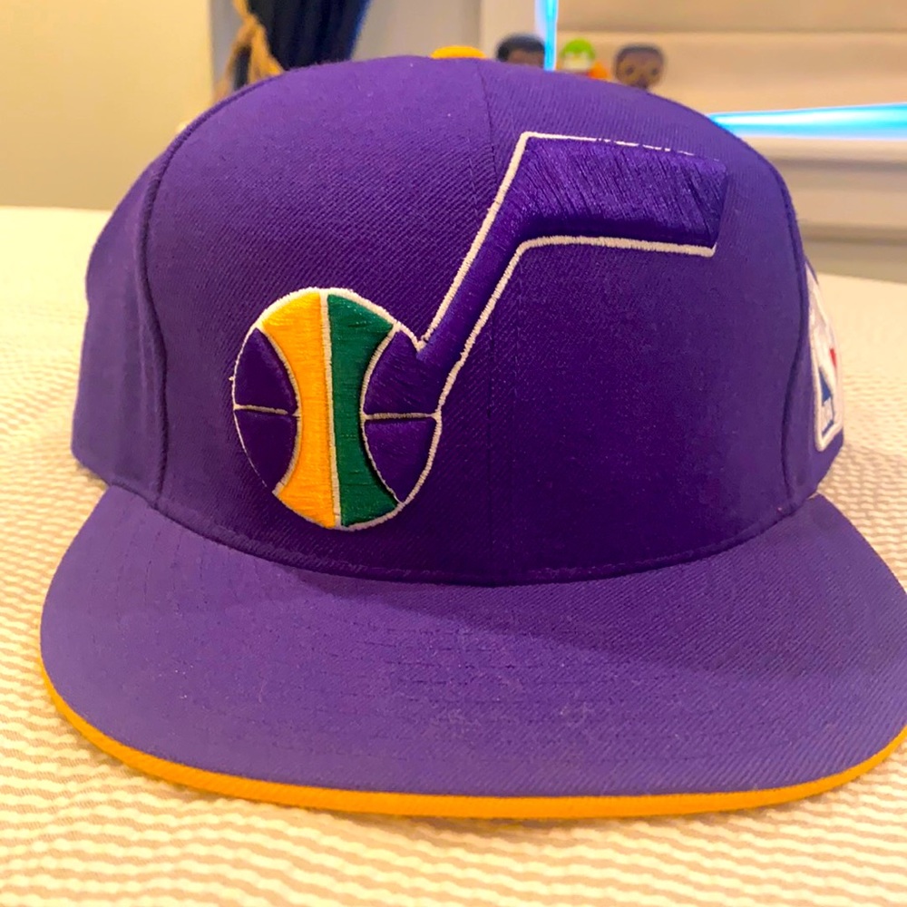 Mitchell And Ness Utah Jazz Purple Flat Top